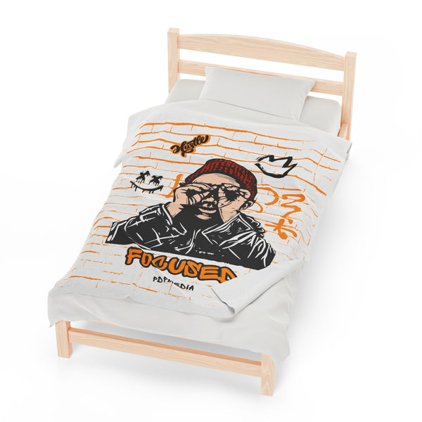 Hustle Mode Plush Blanket - Focused King's Crown (Black)