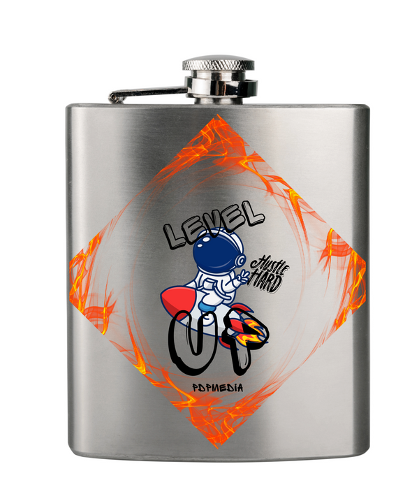 Flask, Hustle Mode - Stainless Steel 6oz (Level Up Black)