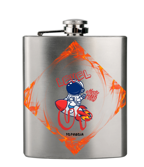 Flask, Hustle Mode - Stainless Steel 6oz (Level Up)