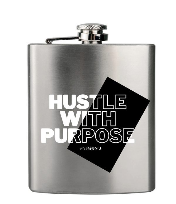 Flask, Hustle Mode - Stainless Steel 6oz (Hustle With Purpose)