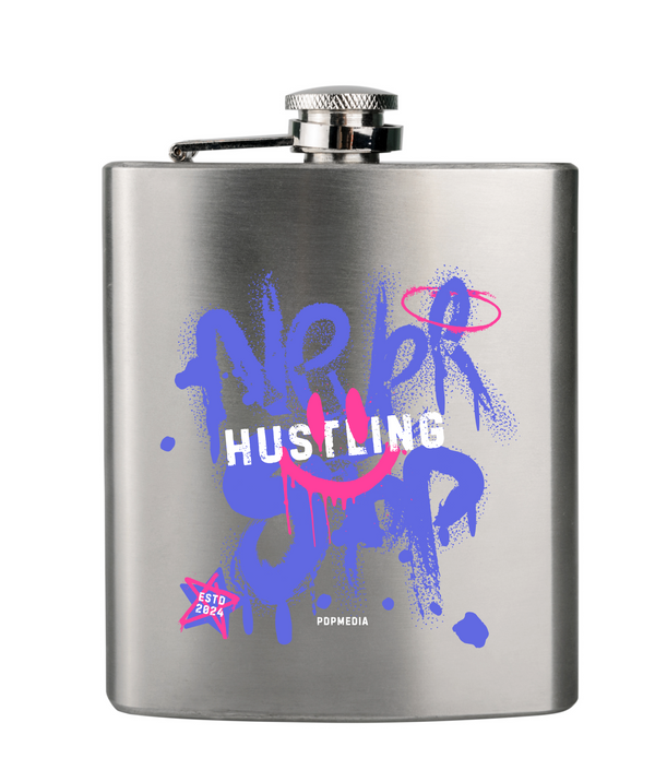 Flask, Hustle Mode - Stainless Steel 6oz (Never Stop)